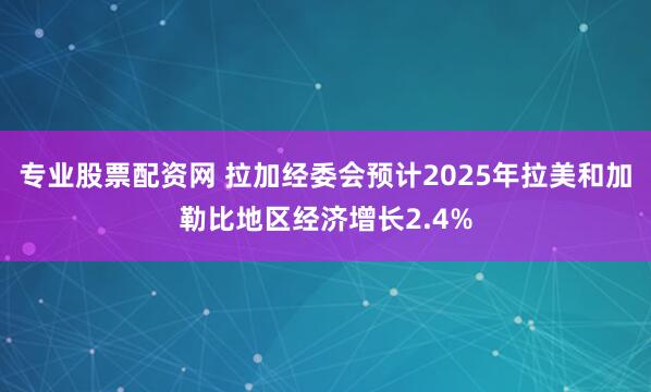 专业股票配资网 拉加经委会预计2025年拉美和加勒比地区经济增长2.4%